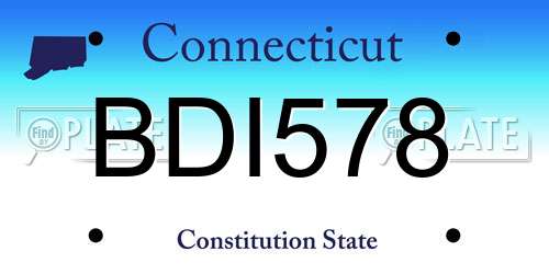 BDI578 Connecticut License Plate