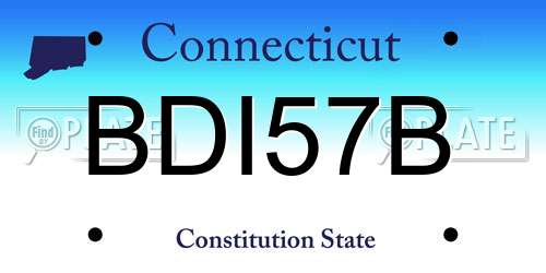 BDI57B Connecticut License Plate