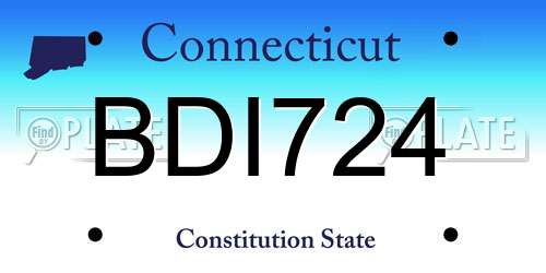 BDI724 Connecticut License Plate