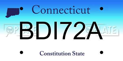 BDI72A Connecticut License Plate
