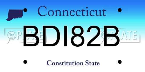 BDI82B Connecticut License Plate