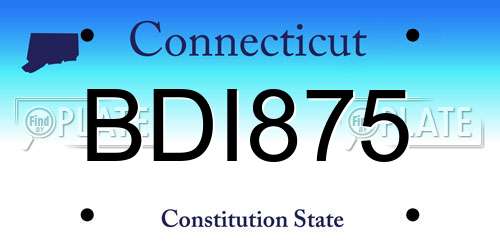 BDI875 Connecticut License Plate