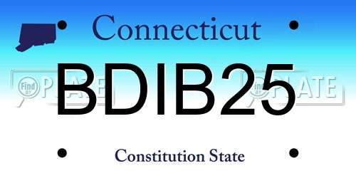 BDIB25 Connecticut License Plate