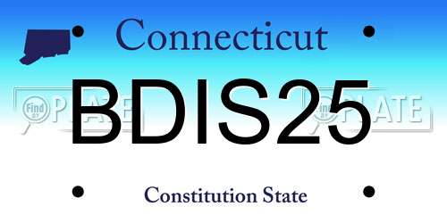 BDIS25 Connecticut License Plate