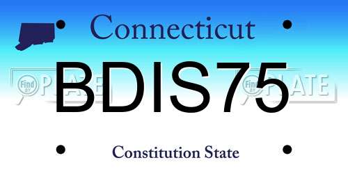 BDIS75 Connecticut License Plate