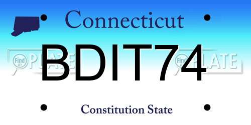 BDIT74 Connecticut License Plate