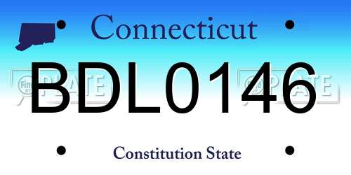 BDL0146 Connecticut License Plate