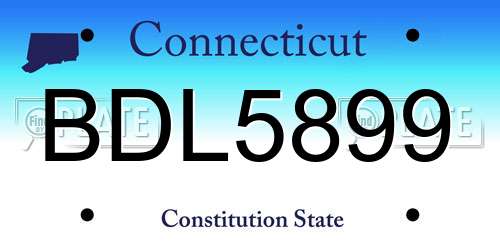 BDL5899 Connecticut License Plate