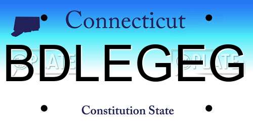 BDLEGEG Connecticut License Plate