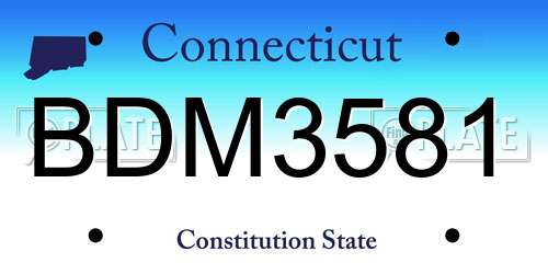 BDM3581 Connecticut License Plate