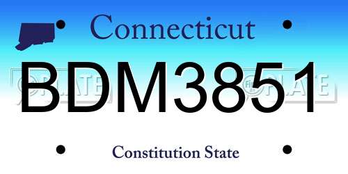 BDM3851 Connecticut License Plate
