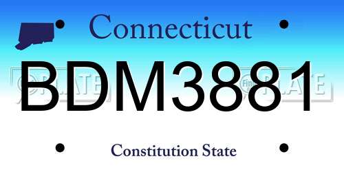 BDM3881 Connecticut License Plate