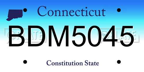 BDM5045 Connecticut License Plate