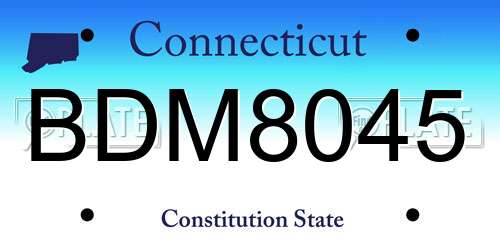 BDM8045 Connecticut License Plate