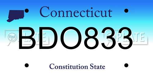 BDO833 Connecticut License Plate
