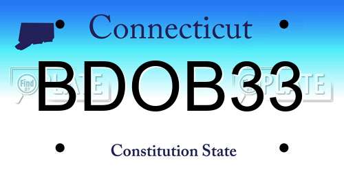 BDOB33 Connecticut License Plate