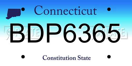 BDP6365 Connecticut License Plate