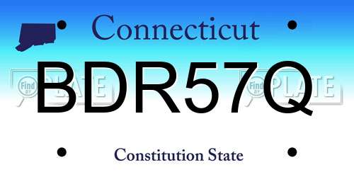 BDR57Q Connecticut License Plate