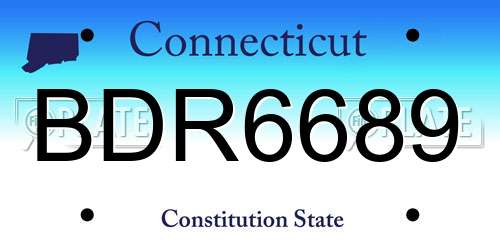 BDR6689 Connecticut License Plate