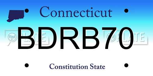 BDRB70 Connecticut License Plate