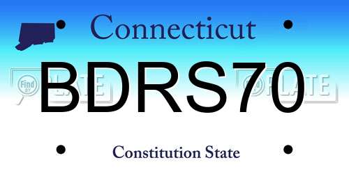 BDRS70 Connecticut License Plate