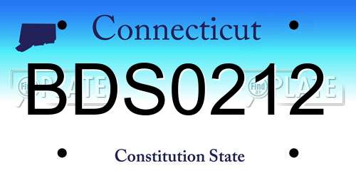BDS0212 Connecticut License Plate