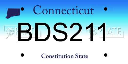 BDS211 Connecticut License Plate