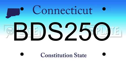 BDS25O Connecticut License Plate