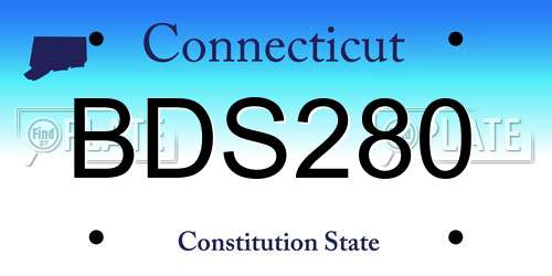 BDS280 Connecticut License Plate