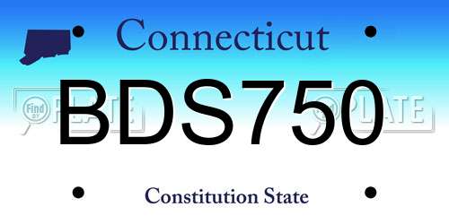 BDS750 Connecticut License Plate