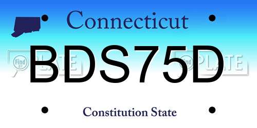 BDS75D Connecticut License Plate