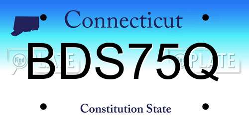 BDS75Q Connecticut License Plate
