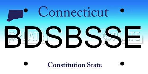 BDSBSSE Connecticut License Plate
