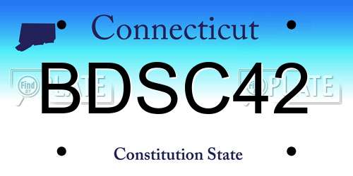 BDSC42 Connecticut License Plate