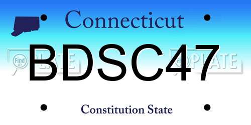 BDSC47 Connecticut License Plate