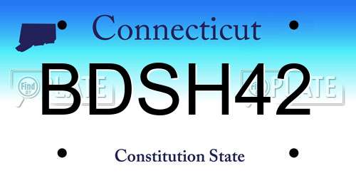 BDSH42 Connecticut License Plate