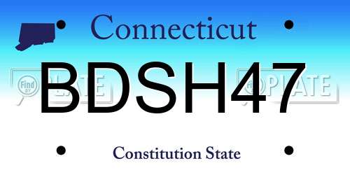 BDSH47 Connecticut License Plate