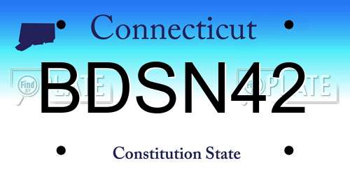 BDSN42 Connecticut License Plate
