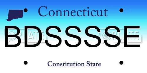 BDSSSSE Connecticut License Plate