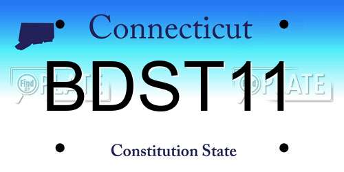 BDST11 Connecticut License Plate