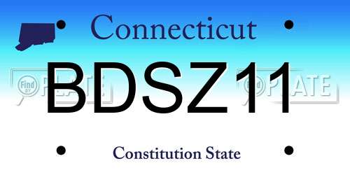 BDSZ11 Connecticut License Plate
