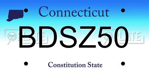BDSZ50 Connecticut License Plate