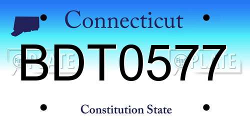 BDT0577 Connecticut License Plate
