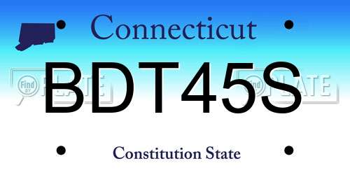 BDT45S Connecticut License Plate