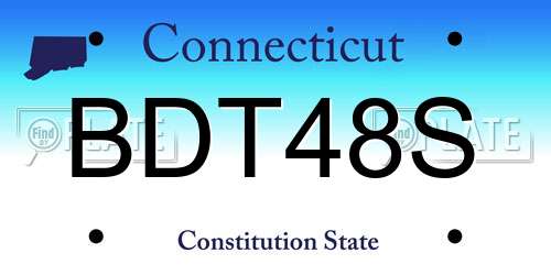 BDT48S Connecticut License Plate