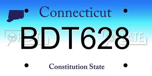 BDT628 Connecticut License Plate