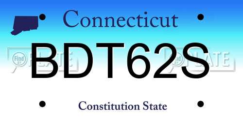 BDT62S Connecticut License Plate