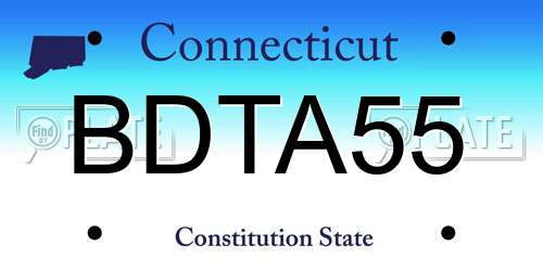 BDTA55 Connecticut License Plate