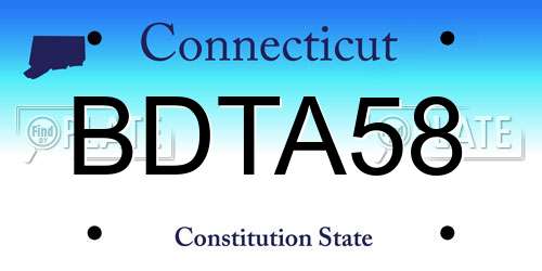 BDTA58 Connecticut License Plate