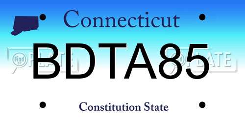 BDTA85 Connecticut License Plate